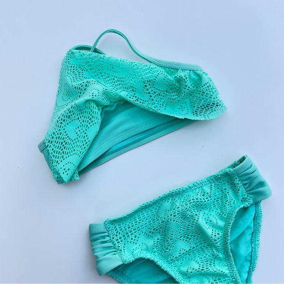 Op 2T bikini blue green 2 piece toddler swim suit - Picture 4 of 8